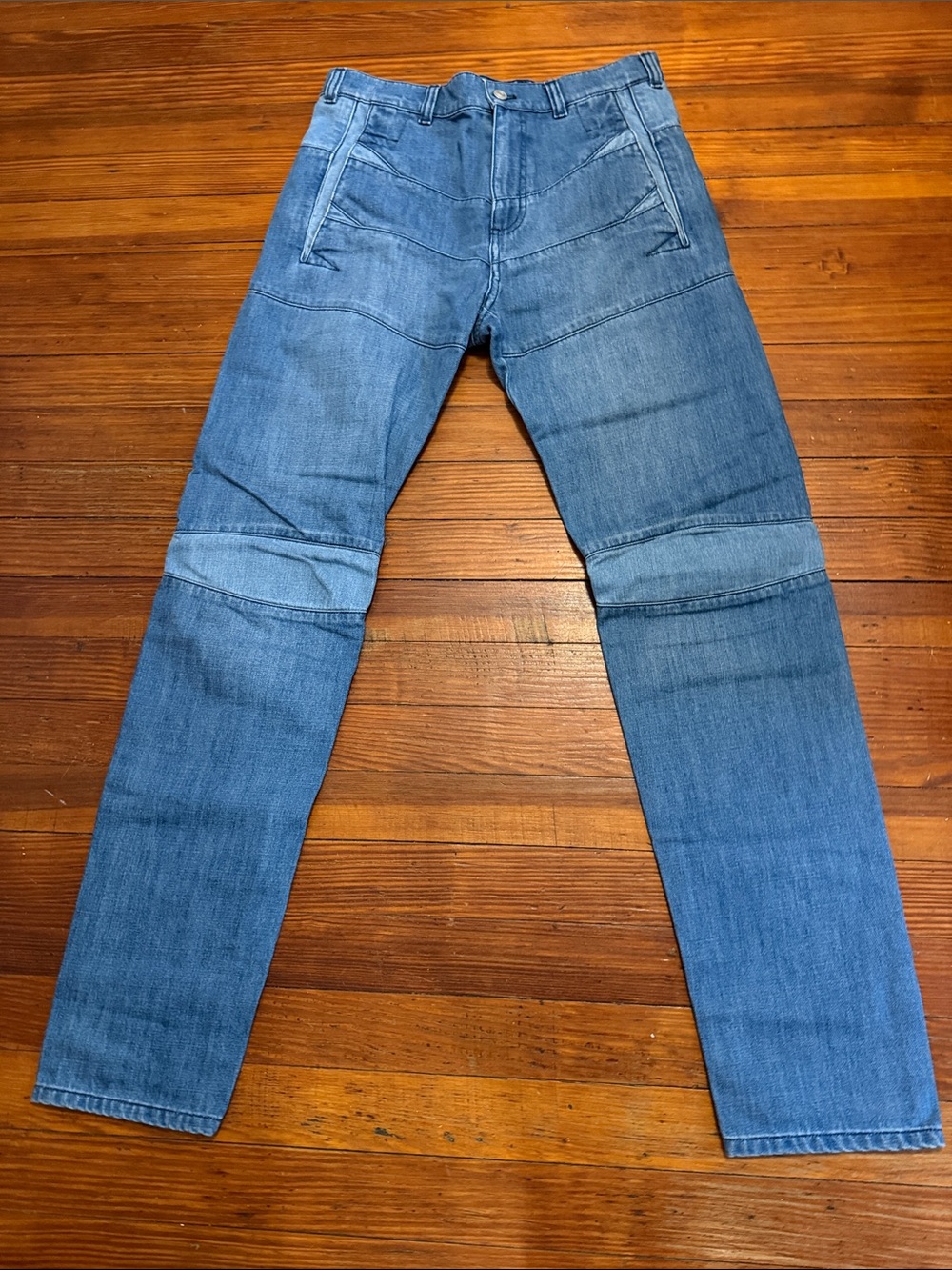 Authentic Kenzo Women's Slim Straight Blue Patchwork Jeans size 40